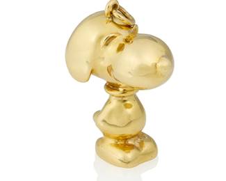 9
Cartier: An 18K Gold Snoopy Pendant
With a high polish finish, signed Cartier, United Feature, 1958, 1966

Measures: 1 1/8 x 7/8 in.
19.0 grams gross
Estimate: $8,000 - $12,000