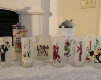 Frosted vintage barware