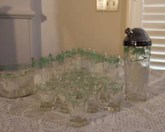 Frosted vintage barware