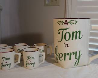 Tom and Jerry Punch Bowl Set
