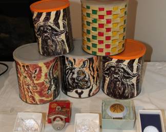 Vintage coffee tins, Coca-Cola items