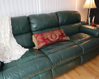 Italian leather reclining sofa