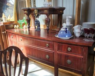 Buffet, Polish pottery lady, base for pier mirror