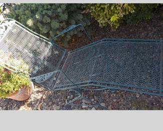 Matching Reclining & Swing-Type Wrought Iron Bench