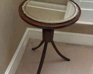 Small Antique Table and Antique Mirror