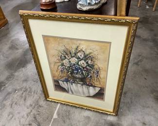 Framed Print Possibly "Evening Flowers" by Victor Anderson