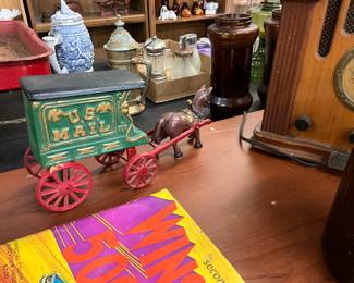 Cast Iron Toy "US Mail" Horse Drawn Mail Wagon