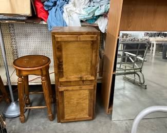 Wooden Stools - Wood Cupboard - Mirror