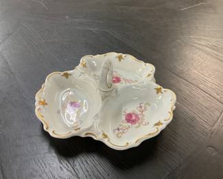 Reichenbach Porcelain 3 Section Serving Dish Made in German Democratic Republic (East Germany)