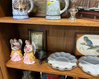 Homco Home Interiors Angel Figurines - Wood Pig