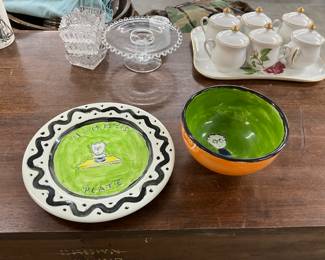 Ceramic "Mummy's Plate" and Bowl