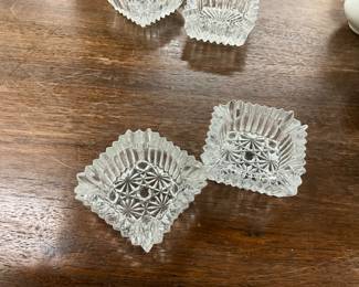 Heisey Ridgeleigh Square Crystal Ashtrays
