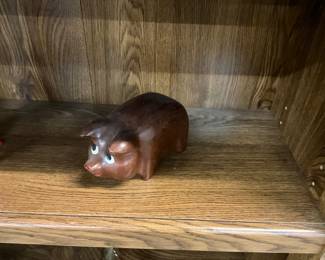 Carved Wood Pig
