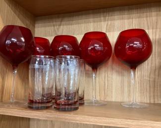 Mikasa Ruby Red Wine Goblets
