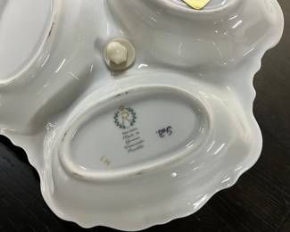 Reichenbach Porcelain 3 Section Serving Dish Made in German Democratic Republic (East Germany)