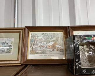 Currier & Ives Framed "A Home in the Wilderness"