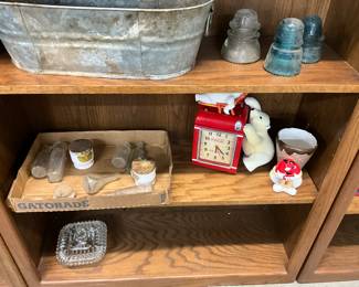 Coca-Cola Bear Alarm Clock - M&M Waffle Cone Ice Cream Cup - Anchor Hocking Covered Dish