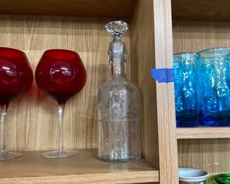 Etched Glass Crystal Decanter