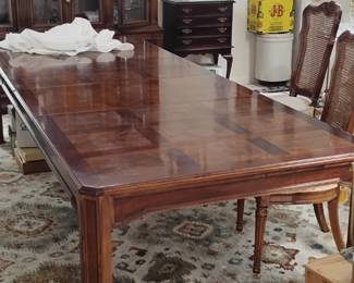 Walnut Banquet Table Seats 12 center piece reduction to seat 6.