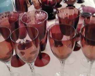 Huge collection of Moroccan Amethyst. Ten place settings and extra goblets