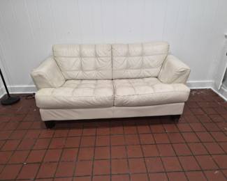 Leather Sofa (bonded)  needs a little TLC Solid Structue, No Rips, Some Fading easily recolored job. Must have own logistics and labor for pick up. 
$45