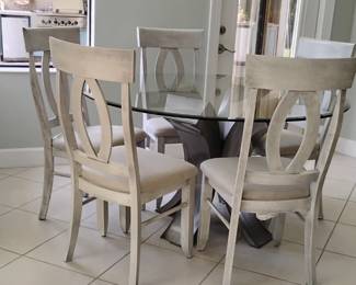 Glass top breakfast table & chairs