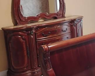 Matching mirror and dresser with KING bed