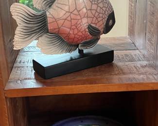 Ceramic Raku Redfish Sculpture