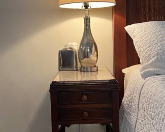 Antique Nightstand with Marble Top (2)