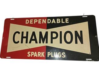 Metal champion spark plug sign
