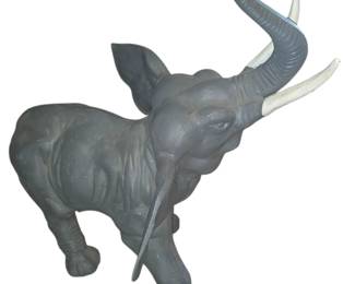 Cast metal large elephant