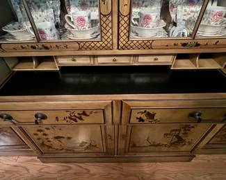 This is more than a gorgeous display cabinet! It's a hide-a-way secretary as well!