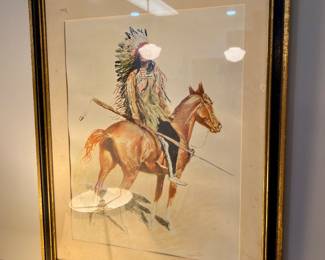 1901 "A Sioux Chief" Frederic Remington Bunch of Buckskins framed Lithograph 