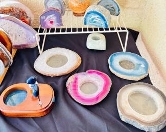 Close-up of Mineral Candleholders