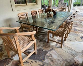 Teak patio set