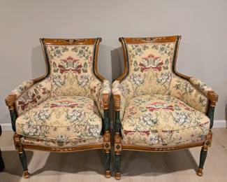 2 CUSTOM UPHOLSTERED QUALITY CHAIRS FROM ITALY 