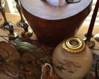 Rare antique leather hat box