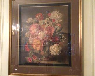 Framed picture of flowers