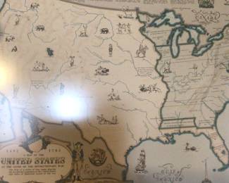 Cartoon map vintage