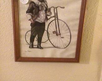 Picture of boy with vintage bike / tricycle