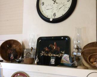 Wall clock / painted tray