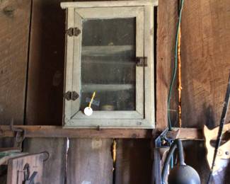 Antique wooden medicine chest