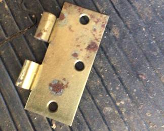 Vintage brass door locks, brackets, hinges