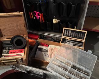 Comprehensive Tool and Craft Supply Case with Various Essential Tools
