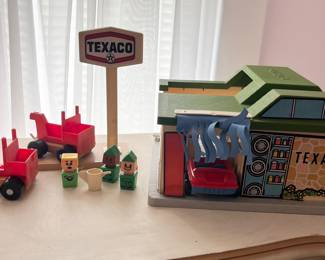 Vintage Playskool Texaco Playset with Vehicles and Figures