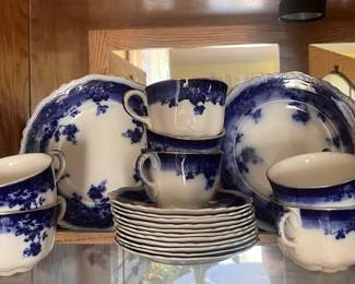 Johnson Brothers "Clayton" Flow Blue Large Dinnerware Set