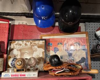 Vintage Baseball Memorabilia Collection Featuring Signed Baseball