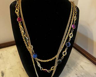 11 Pieces Sterling Silver and Vintage Gold Tone Necklaces