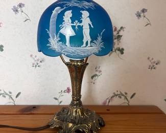 Mary Gregory Painted Lamp Shade