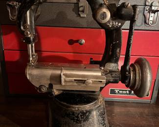 Antique Bulaski Industrial Sewing Machine Used To Make Straw Hats